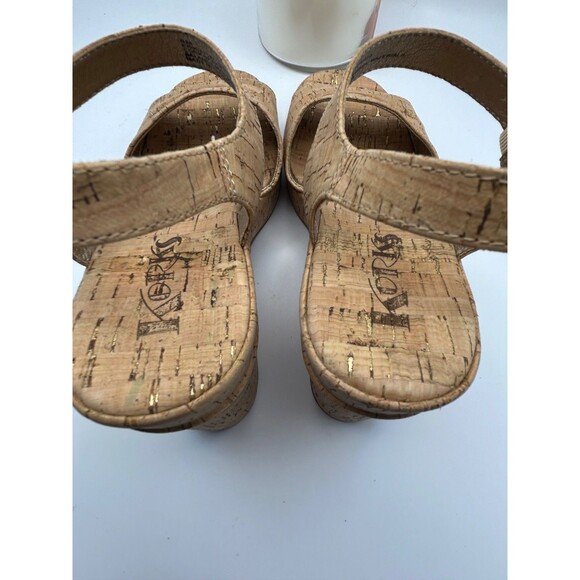 Korks Bardot II Women's Platform Comfort Wedge Natural Cork Tan Sandals Size 8 - Picture 5 of 8